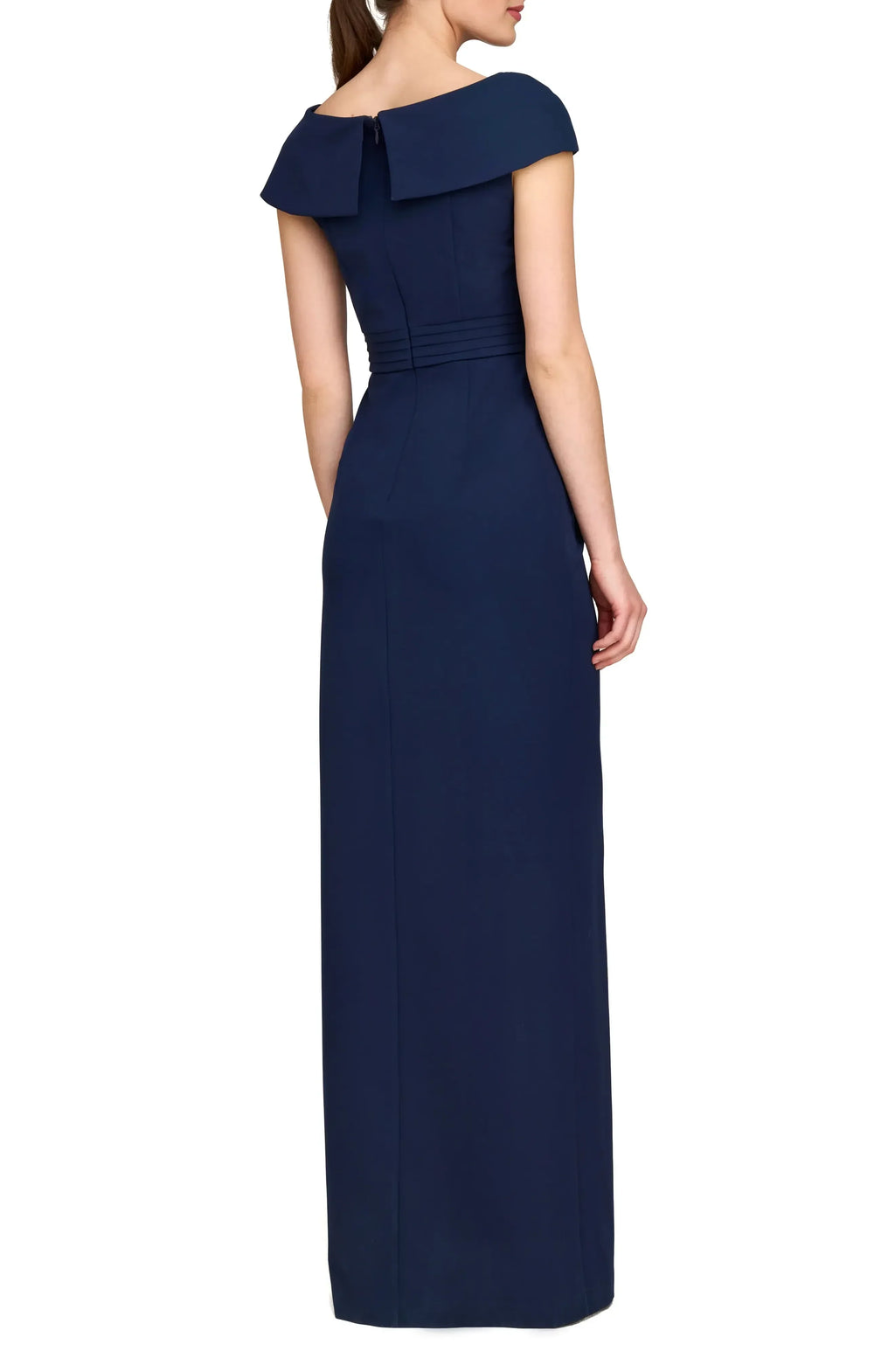 Chic Sheath Off Shoulder Cap Sleeve Zipper Back Floor Length Evening Dress