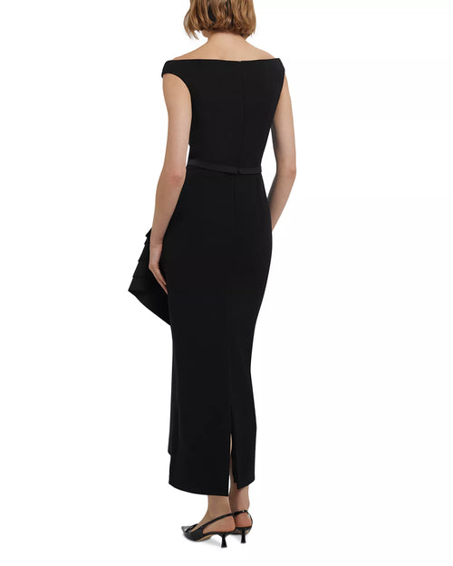 Robe de bal chic fourreau, épaules dénudées, sans manches, volants, longueur midi, pour adultes