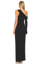Chic Sheath One Shoulder Asymmetric Sleeve Solid Back Floor Length Evening Dress