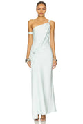 Chic Sheath One Shoulder Asymmetric Sleeve Zipper Back Floor Length Evening Dress