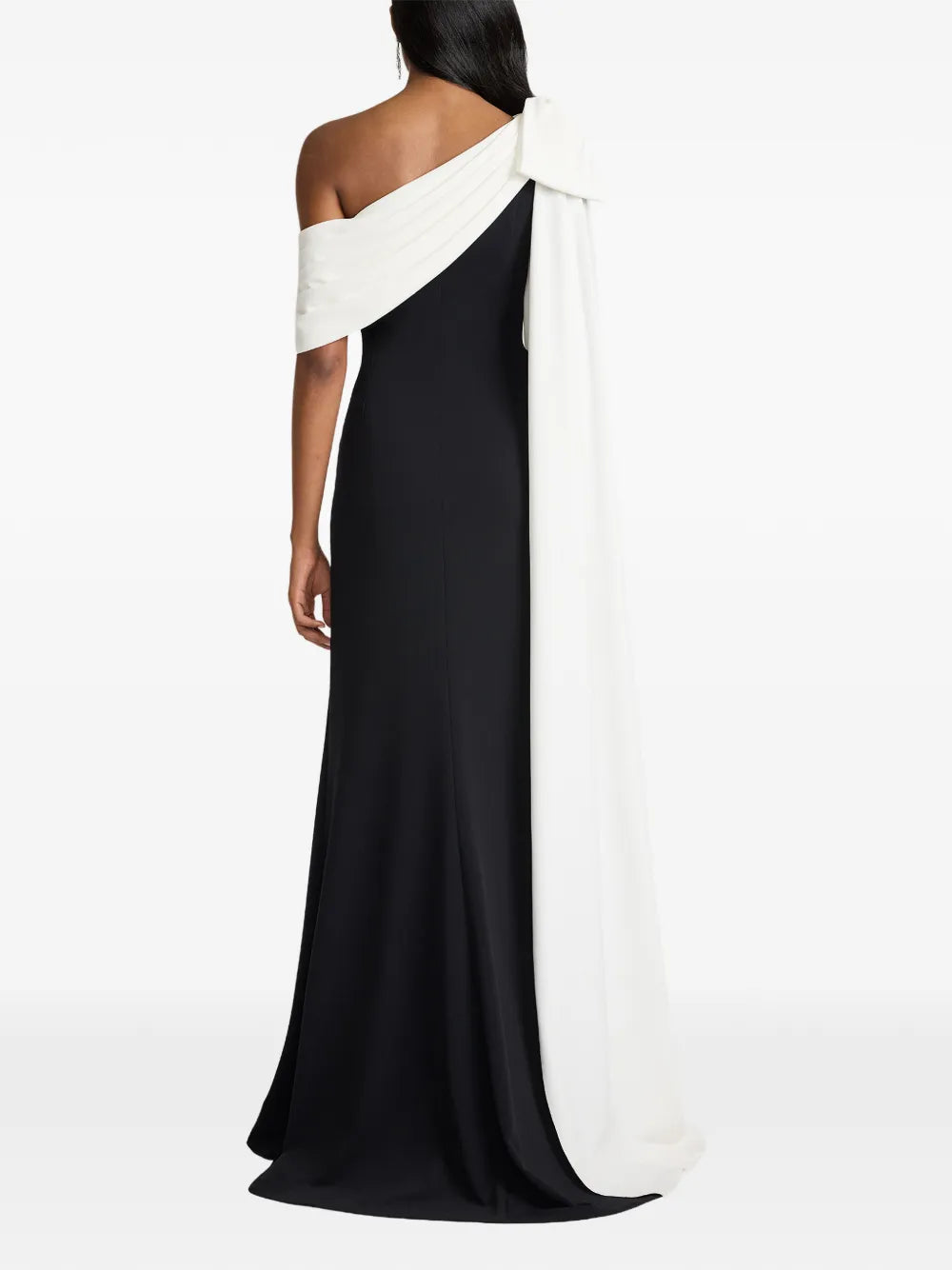 Chic Sheath One-Shoulder Cape Sleeve Slit Back Floor Length For Adults Prom Dress