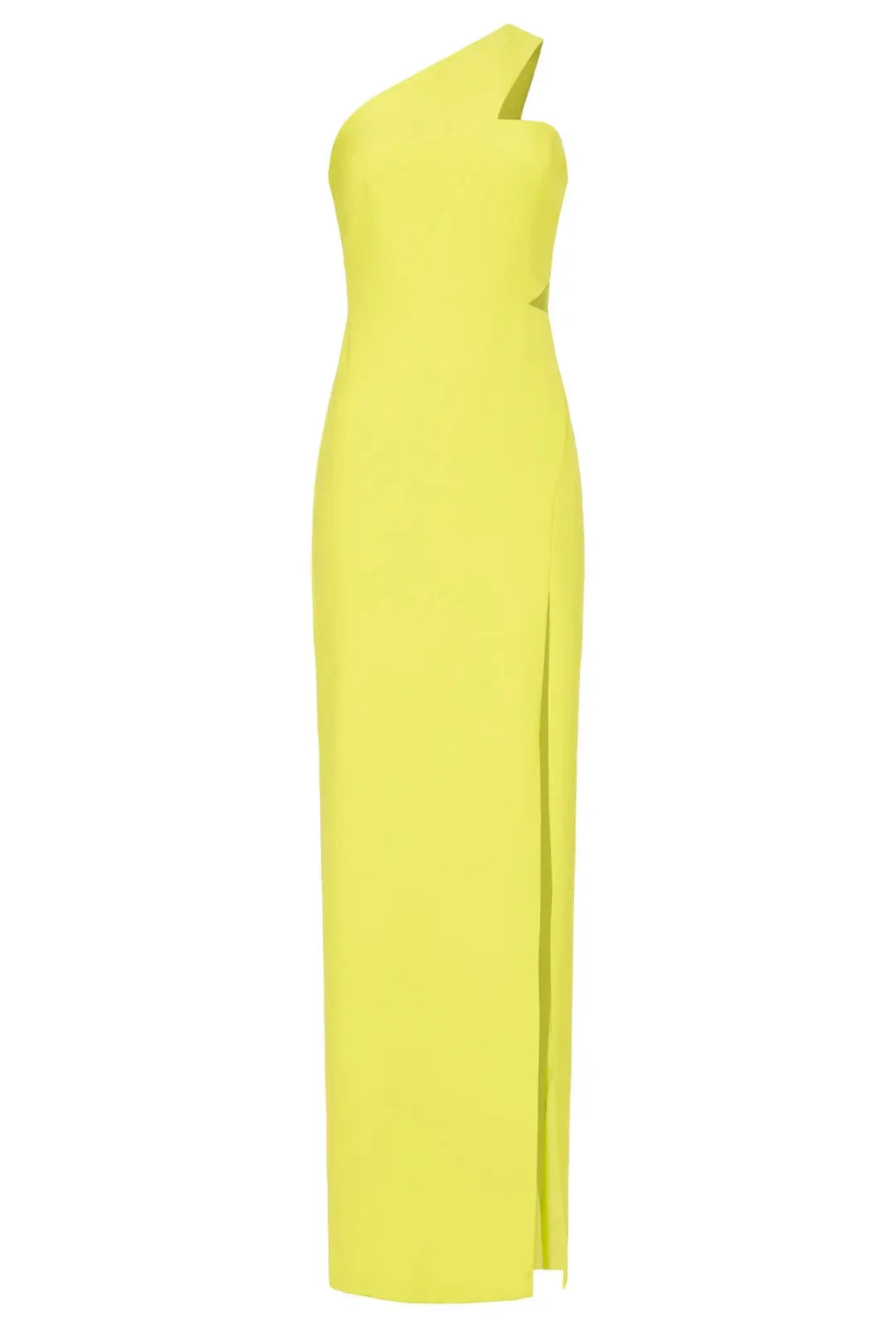 Chic Sheath One Shoulder Cutout Waist High Slit Floor Length Plus Size Prom Dress