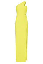 Chic Sheath One Shoulder Cutout Waist High Slit Floor Length Plus Size Prom Dress
