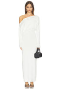 Chic Sheath One Shoulder Long Sleeve Solid Back Floor Length Evening Dress