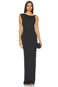 Chic Sheath One Shoulder Sleeveless Asymmetric Open Back Floor Length Evening Dress