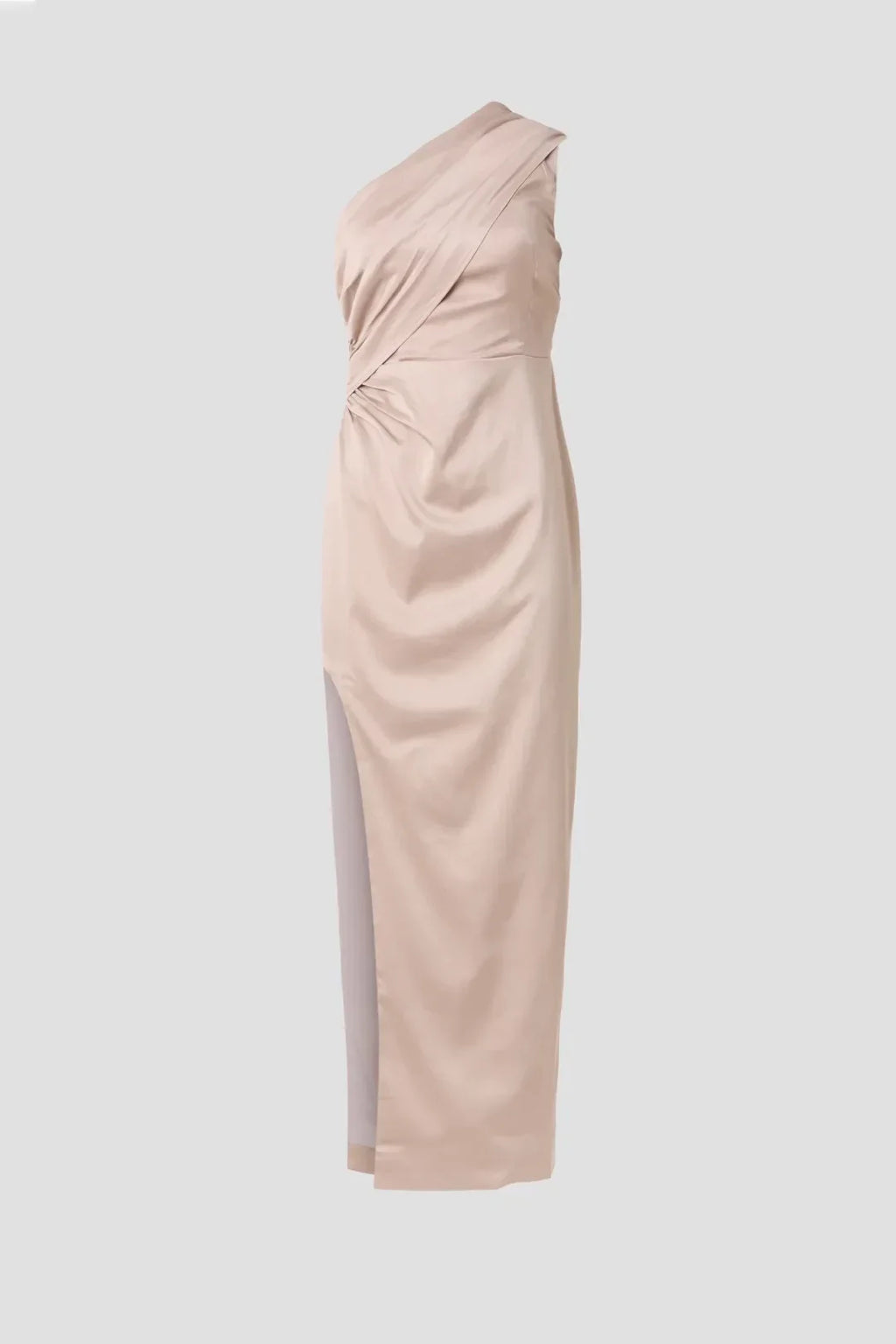 Chic Sheath One Shoulder Sleeveless Draped Midi Length Plus Size Prom Dress