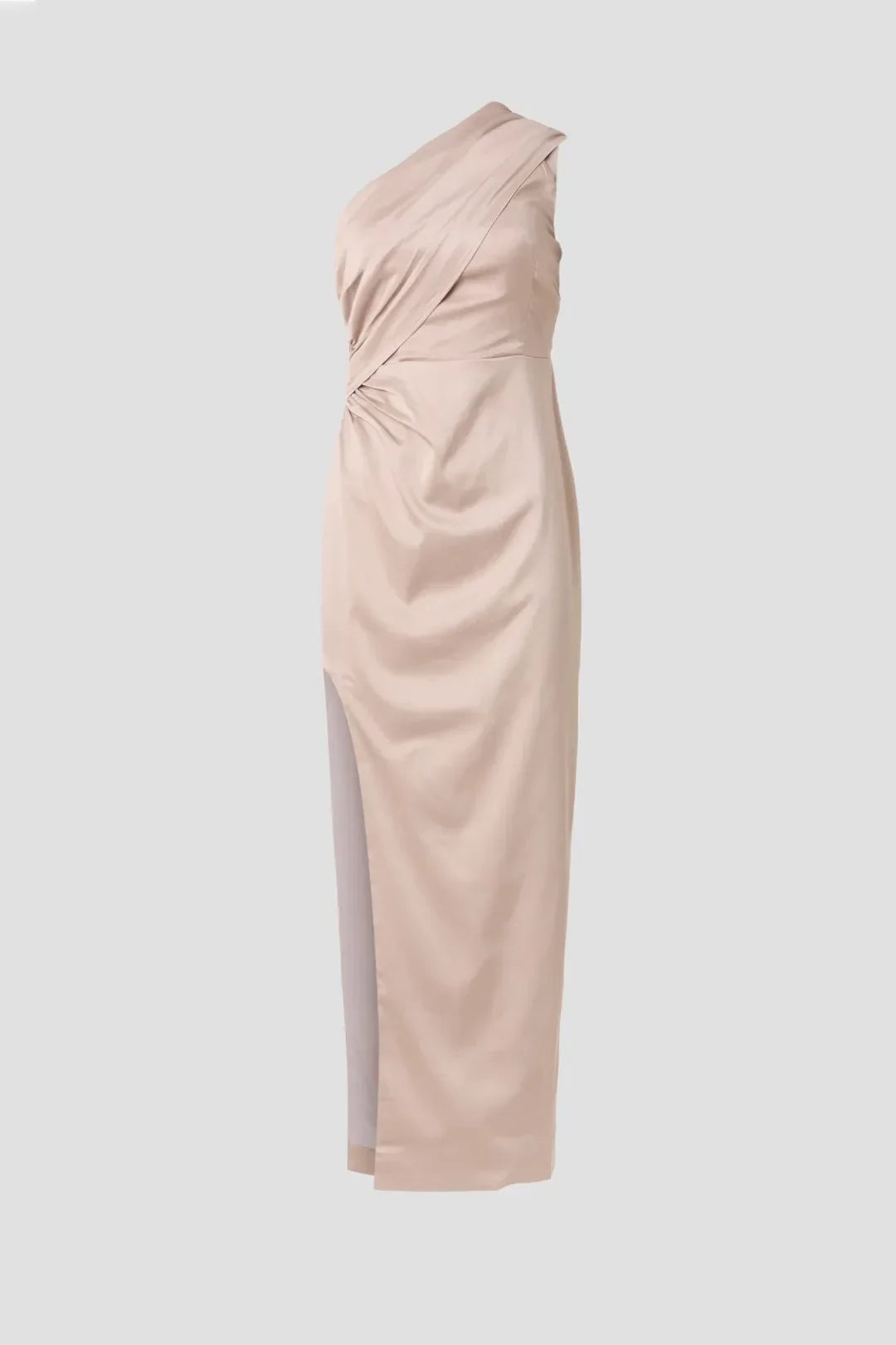 Chic Sheath One Shoulder Sleeveless Draped Midi Length Plus Size Prom Dress