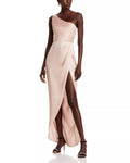 Chic Sheath One Shoulder Sleeveless High Slit Floor Length For Ladies Prom Dress