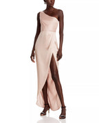 Chic Sheath One Shoulder Sleeveless High Slit Floor Length For Ladies Prom Dress