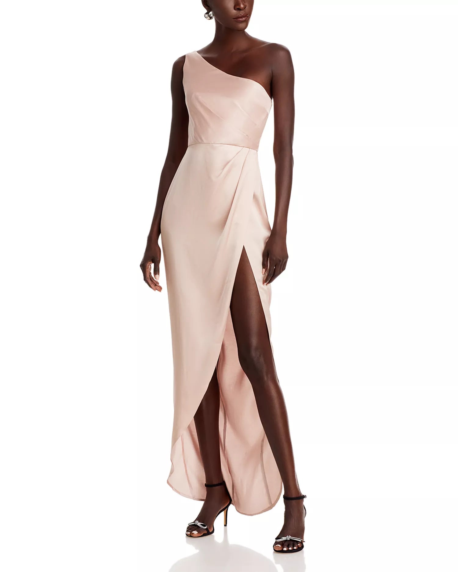 Chic Sheath One Shoulder Sleeveless High Slit Floor Length For Ladies Prom Dress