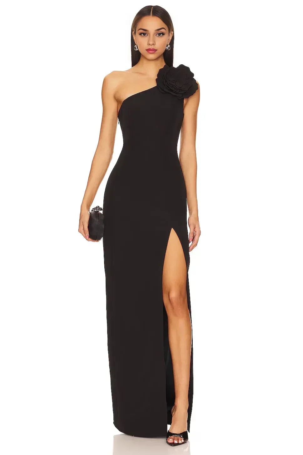 Chic Sheath One Shoulder Sleeveless Solid Back Floor Length Evening Dress