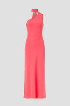 Chic Sheath One Shoulder Sleeveless Tie Accent Floor Length Plus Size Prom Dress