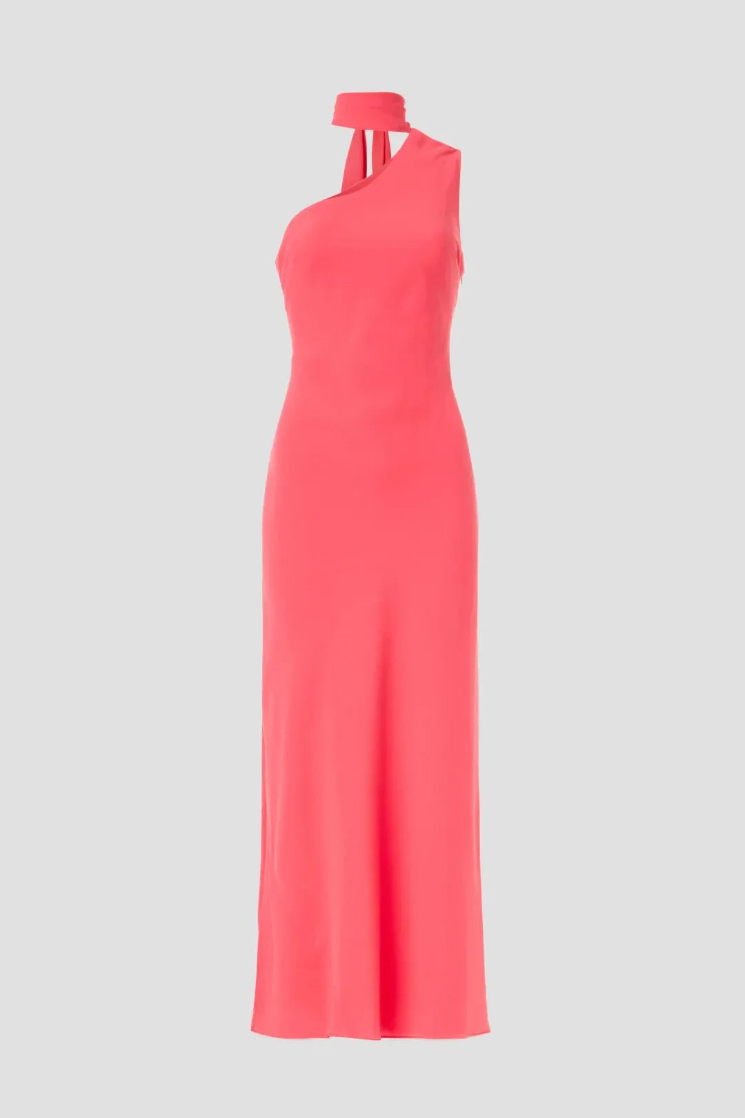Chic Sheath One Shoulder Sleeveless Tie Accent Floor Length Plus Size Prom Dress