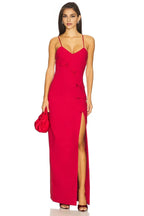 Chic Sheath Plunge V Neck Spaghetti Strap Cross Back Floor Length Evening Dress