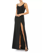 Chic Sheath Scoop Neck Embellished Strap Open Back Floor Length For Sale Prom Dress