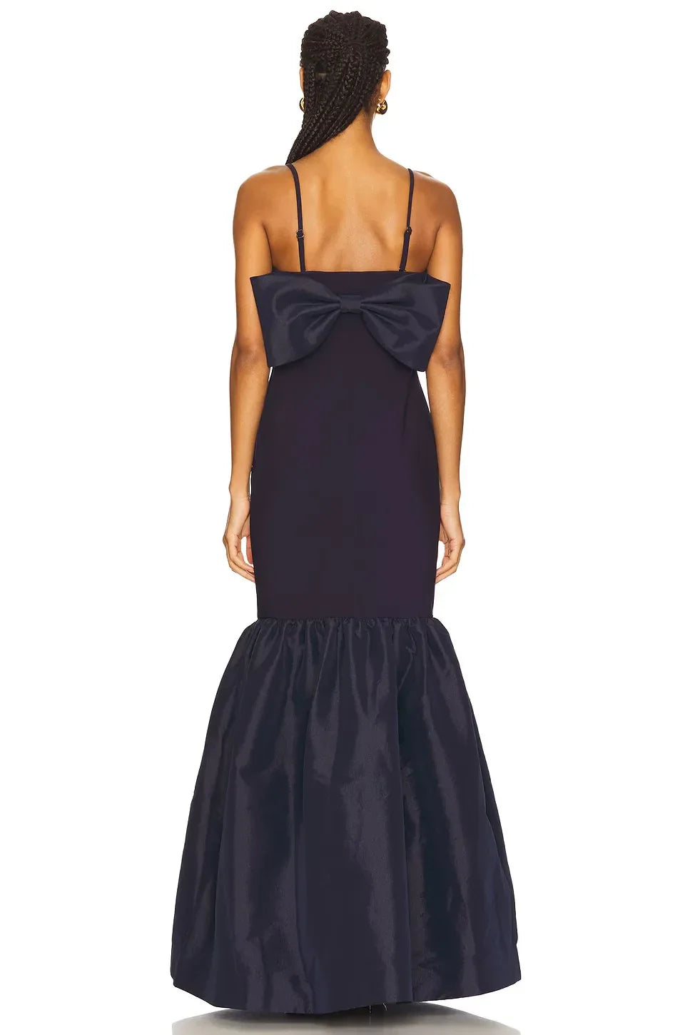 Chic Sheath Spaghetti Strap Bow Back Mermaid Length Evening Dress
