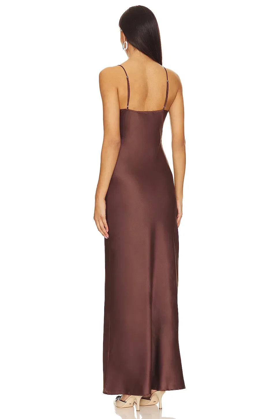 Chic Sheath Spaghetti Strap Sleeveless Cut Out Side Floor Length Evening Dress