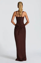Chic Sheath Square Neck Sleeveless Lace Up Back Floor Length Plus Size Evening Dress
