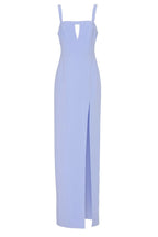 Chic Sheath Square Neck Sleeveless Open Back High Slit Floor Length Plus Size Prom Dress