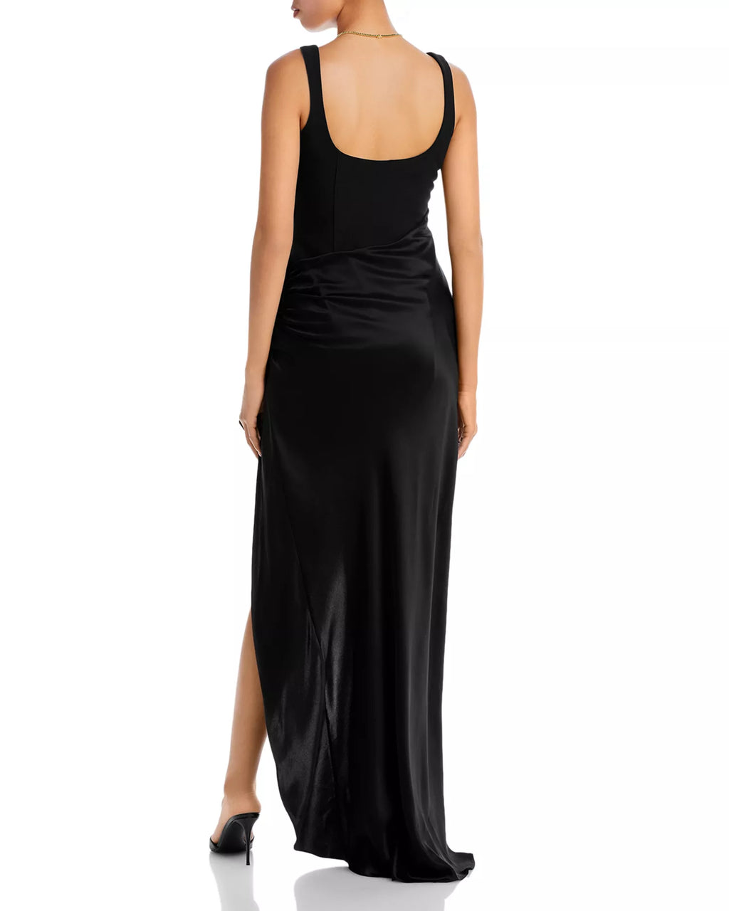 Chic Sheath Square Neck Sleeveless Open Back Floor Length Prom Dress