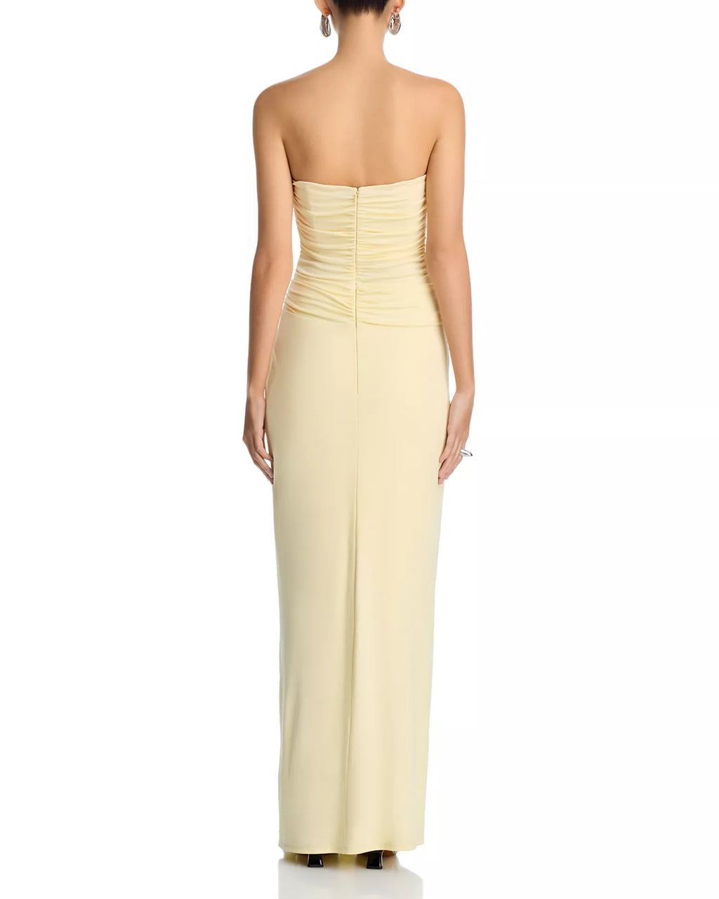 Chic Sheath Strapless Ruched Bodice Buckle Accent Floor Length Hot Sale Prom Dress ﻿