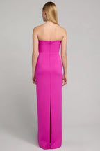 Chic Sheath Strapless Sleeveless Bow Accent Floor Length Plus Size Prom Dress