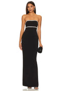 Chic Sheath Strapless Sleeveless Cut Out Back Floor Length Evening Dress