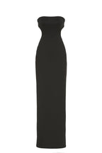 Chic Sheath Strapless Sleeveless Cutout Waist High Slit Floor Length Plus Size Prom Dress