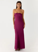 Chic Sheath Strapless Sleeveless Strappy Back Floor Length Plus Size Evening Dress