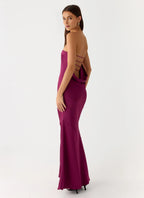 Chic Sheath Strapless Sleeveless Strappy Back Floor Length Plus Size Evening Dress