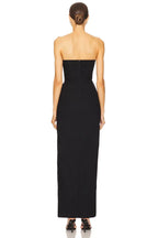 Chic Sheath Strapless Sleeveless Zip Back Slit Front Floor Length Evening Dress