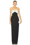 Chic Sheath Strapless Two Tone Sleeveless Zipper Back Floor Length Evening Dress