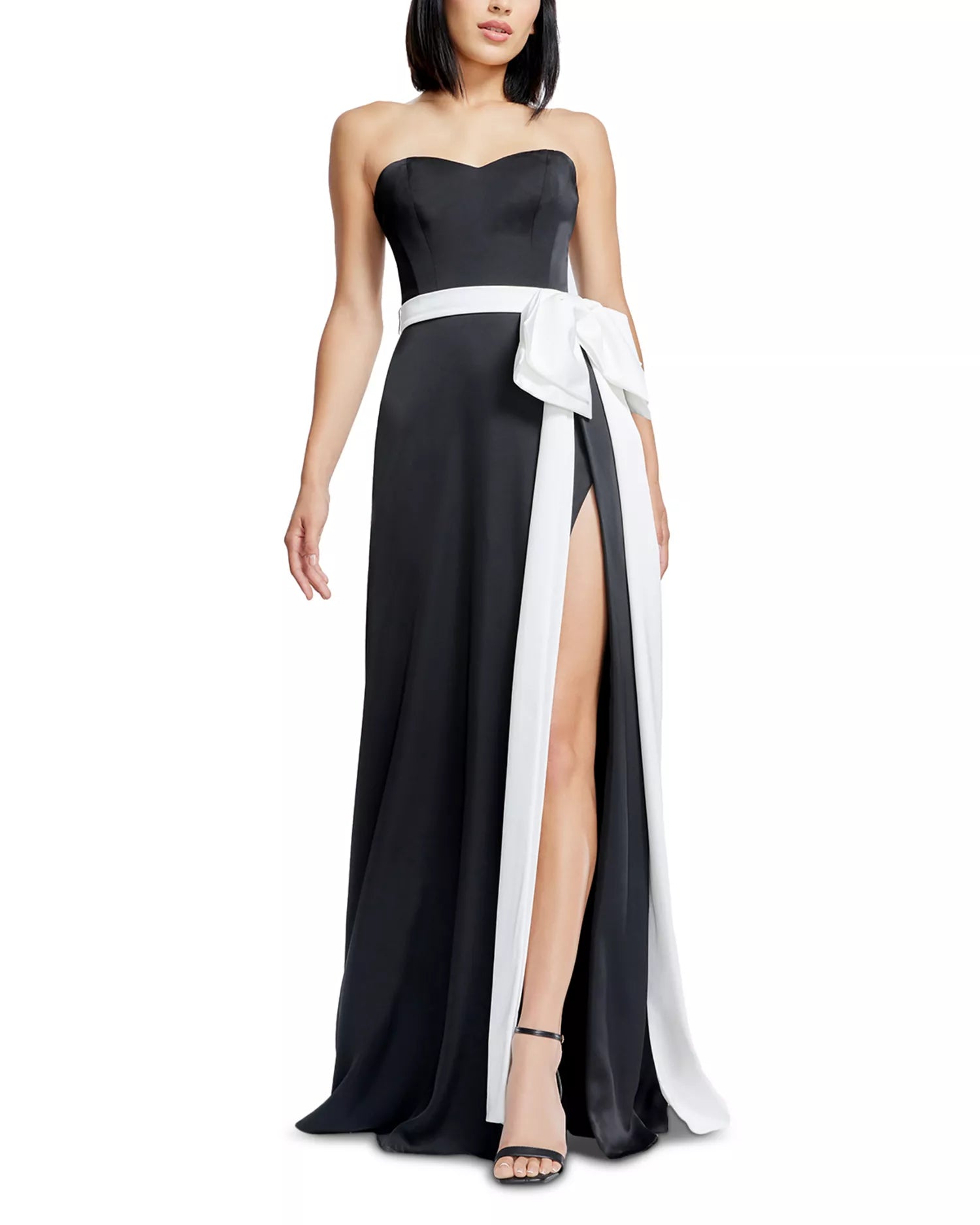 Chic Sheath Sweetheart Neck Sleeveless Two Tone Bow Accent Floor Length Hot Sale Prom Dress
