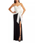 Chic Sheath Sweetheart Sleeveless Bow Accent Floor Length For Adults Prom Dress