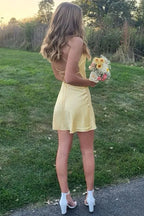 Spaghetti Strap Mini Dress with Lace-Up Back