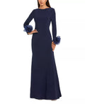 Chic Trumpet Boat Neck Ruffled Cuff Zipper Back Floor Length For Women Prom Dress