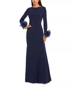 Chic Trumpet Boat Neck Ruffled Cuff Zipper Back Floor Length For Women Prom Dress