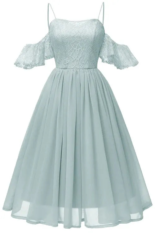 Chic Sage Green Homecoming Dress With Cold Shoulder Lace Bodice And Flowy Chiffon A Line For Teen Girls And Young Women