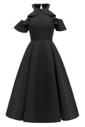 Chic Homecoming Dress With Halter Neck And Ruffle A Line Silhouette Zipper Back For Teens