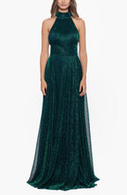 A-Line Halter Neck Sleeveless Zipper Up Sweep/Brush Train Prom Dress
