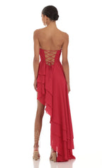 A-Line/Princess Strapless Neck Sleeveless Backless Floor-Length Prom Dress