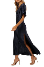 A-Line V-neck Dolman Sleeve Ankle-Length Prom Dress