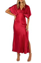 A-Line V-neck Dolman Sleeve Ankle-Length Prom Dress