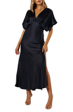 A-Line V-neck Dolman Sleeve Ankle-Length Prom Dress