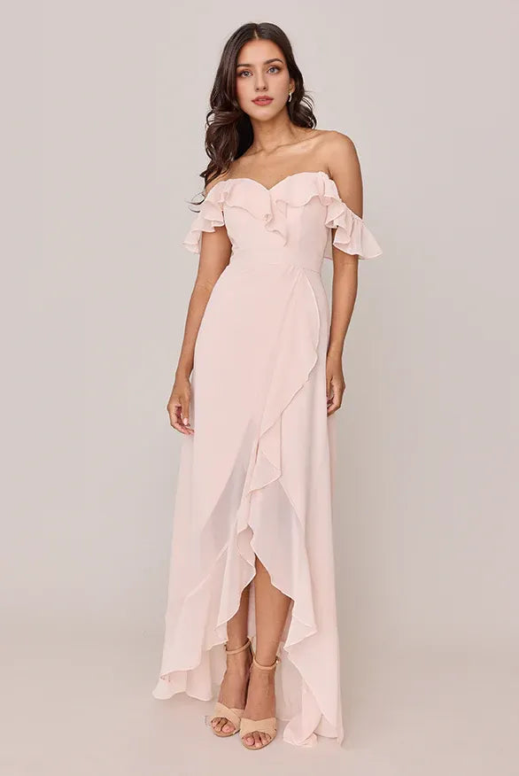 A-line Sweetheart Neck Sleeveless Back Zipper Ankle-Length Bridesmaid Dress