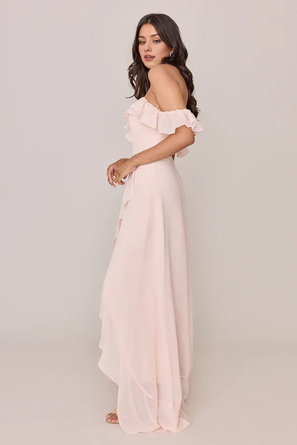 A-line Sweetheart Neck Sleeveless Back Zipper Ankle-Length Bridesmaid Dress