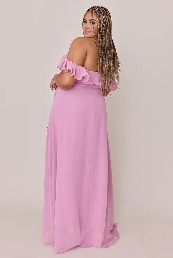 A-line Sweetheart Neck Sleeveless Back Zipper Ankle-Length Plus Size Bridesmaid Dress
