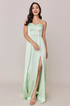 A-line Sweetheart Neck Sleeveless Zipper Up Sweep/Brush Train Prom Dress