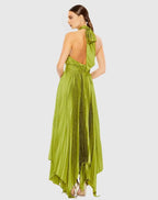 A Line Halter Neck Sleeveless Backless Asymmetrical-Length Prom Dress