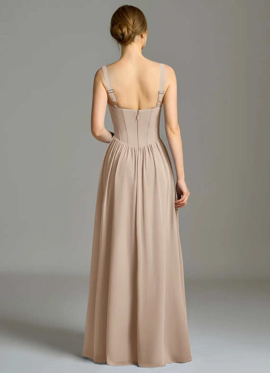 Chic Chiffon Bridesmaid Dresses with Sweetheart Neckline, Lace-Up Corset Bodice and Adjustable Straps Formal Gown